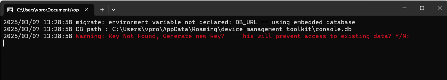 Figure 2: Console Start